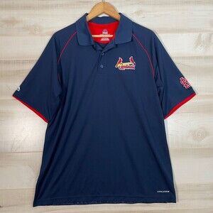 Majestic St Louis Cardinals Cool Base Polo Shirt Size XL